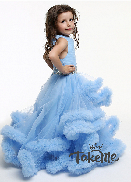 Прокат платья Детское облако голубое для фотосессии и мероприятия в Томске