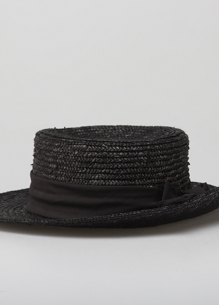 Прокат Черная соломенная шляпа для фотосессии и мероприятия в Томске